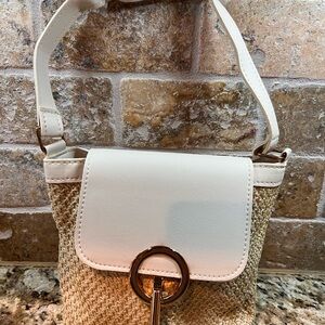 Cream and Tan Women's Bag